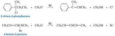 E2 reactions of benzylic and allylic halides