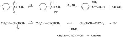 E1 reactions of benzylic and allylic halides