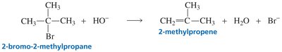 E2 reaction example: 2-bromo-2-methylpropane