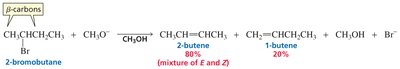 E2 regioselectivity: major and minor products