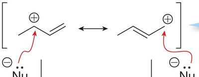 Resonance stabilization of carbocations