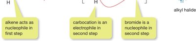 Hydrohalogenation mechanism step 2