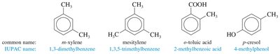 Examples of polysubstituted benzene nomenclature