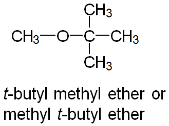 t-butyl methyl ether structure and name