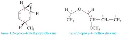 Epoxy substituent nomenclature