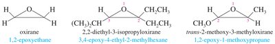 Oxirane ring structure and numbering