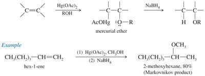 Alkoxymercuration-demercuration mechanism