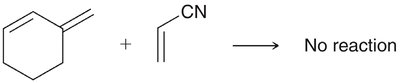 No reaction for s-trans diene