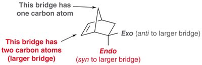 Endo and exo product in bicyclic system