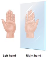 Left hand and its mirror image, illustrating chirality
