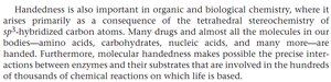 Text explaining the importance of handedness in biological molecules