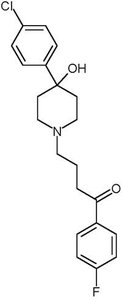 Structure of a molecule with aromatic rings, alcohol, amine, and ketone functional groups