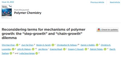 Step vs chain polymerization timeline