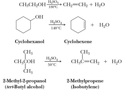 Acid-catalyzed dehydration of alcohols