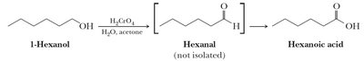 Oxidation of 1-hexanol with chromic acid
