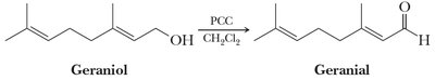 Oxidation of geraniol to geranial with PCC