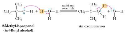 Formation of oxonium ion in SN1 reaction