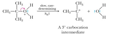 Carbocation intermediate in SN1 reaction