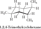 Chair conformation of 1,2,4-trimethylcyclohexane