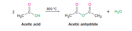 Preparation of acetic anhydride from acetic acid