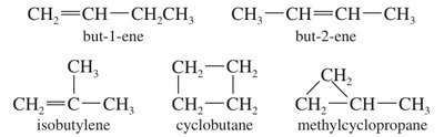 Constitutional isomers of C4H8