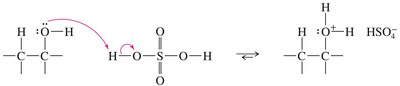 Dehydration mechanism: carbocation formation