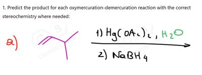 alkene with oxymercuration-demercuration reagents