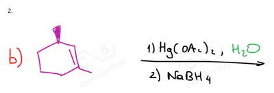 cyclopentene with oxymercuration-demercuration reagents