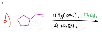 alkene with EtNH2 oxymercuration-demercuration