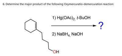 cyclohexene with t-BuOH oxymercuration-demercuration