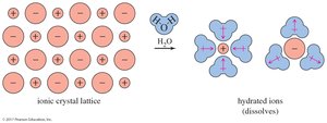 Polar solute dissolving in polar solvent