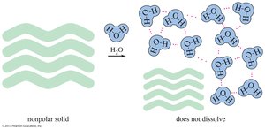 Nonpolar solute with polar solvent