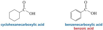 Examples of cyclohexanecarboxylic and benzenecarboxylic acids