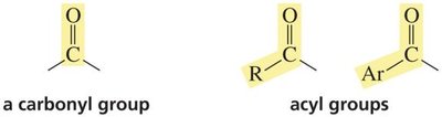 A carbonyl group and acyl groups