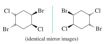 identical mirror images in conformationally mobile systems