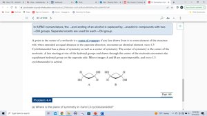 center of symmetry in trans-1,3-cyclobutanediol