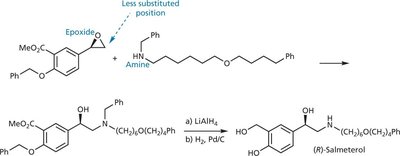 Regioselective and chemoselective synthesis of (R)-Salmeterol from an epoxide and amine.