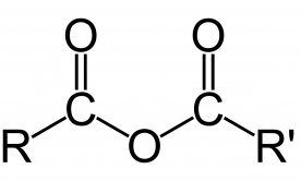 Structure of a mixed anhydride formed from ethyl chloroformate and a carboxylic acid.
