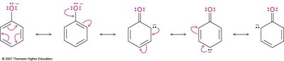 Resonance stabilization of phenoxide anion