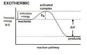 Exothermic reaction energy diagram