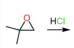 Epoxide cleavage with HCl