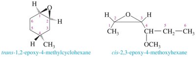 Epoxide nomenclature examples