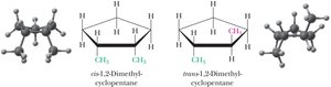 Cis-trans isomerism in cyclopentane