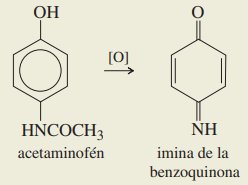 Formación de imina tóxica a partir de acetaminofén