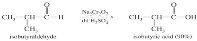 Ejemplo de oxidación de isobutiraldehído