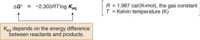 Relationship between ΔG0 and Keq