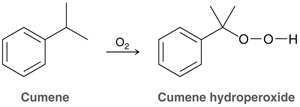 Autooxidation of cumene to cumene hydroperoxide