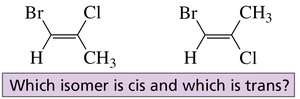 Identifying cis and trans isomers
