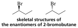 Skeletal structures of enantiomers