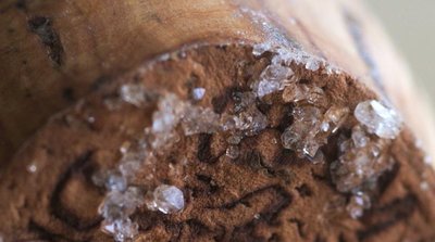 Tartrate crystals on a wine cork (source of chirality for Sharpless epoxidation)